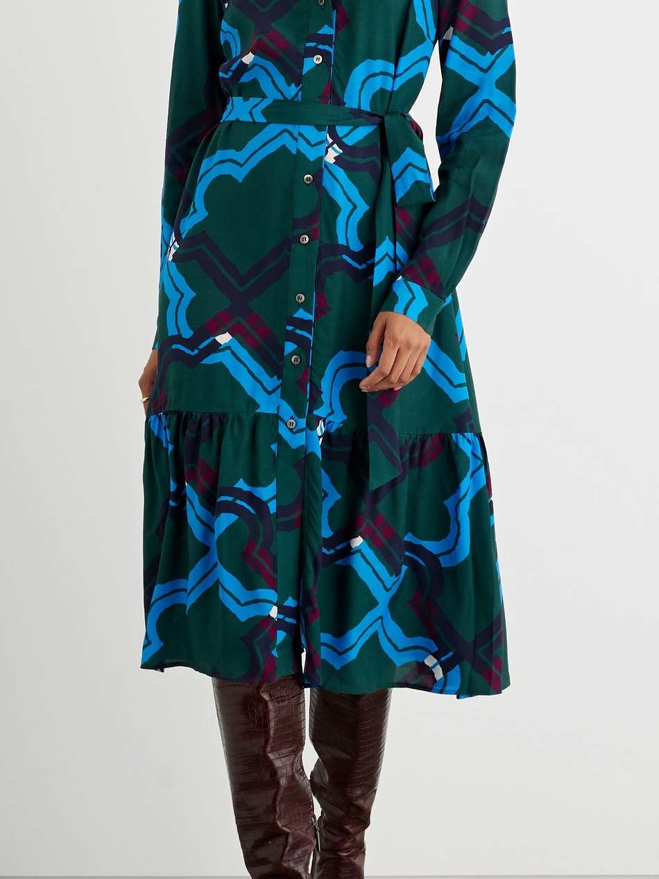 ellie printed voile midi dress