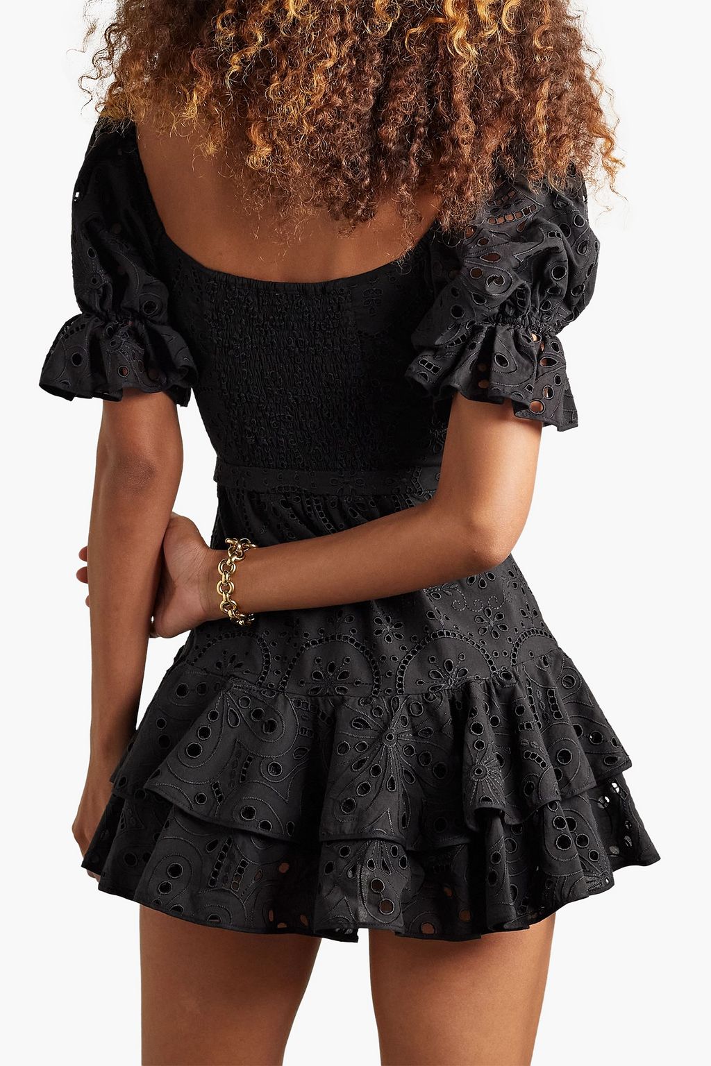 CHARO RUIZ IBIZA Jean belted broderie anglaise cotton-blend mini dress