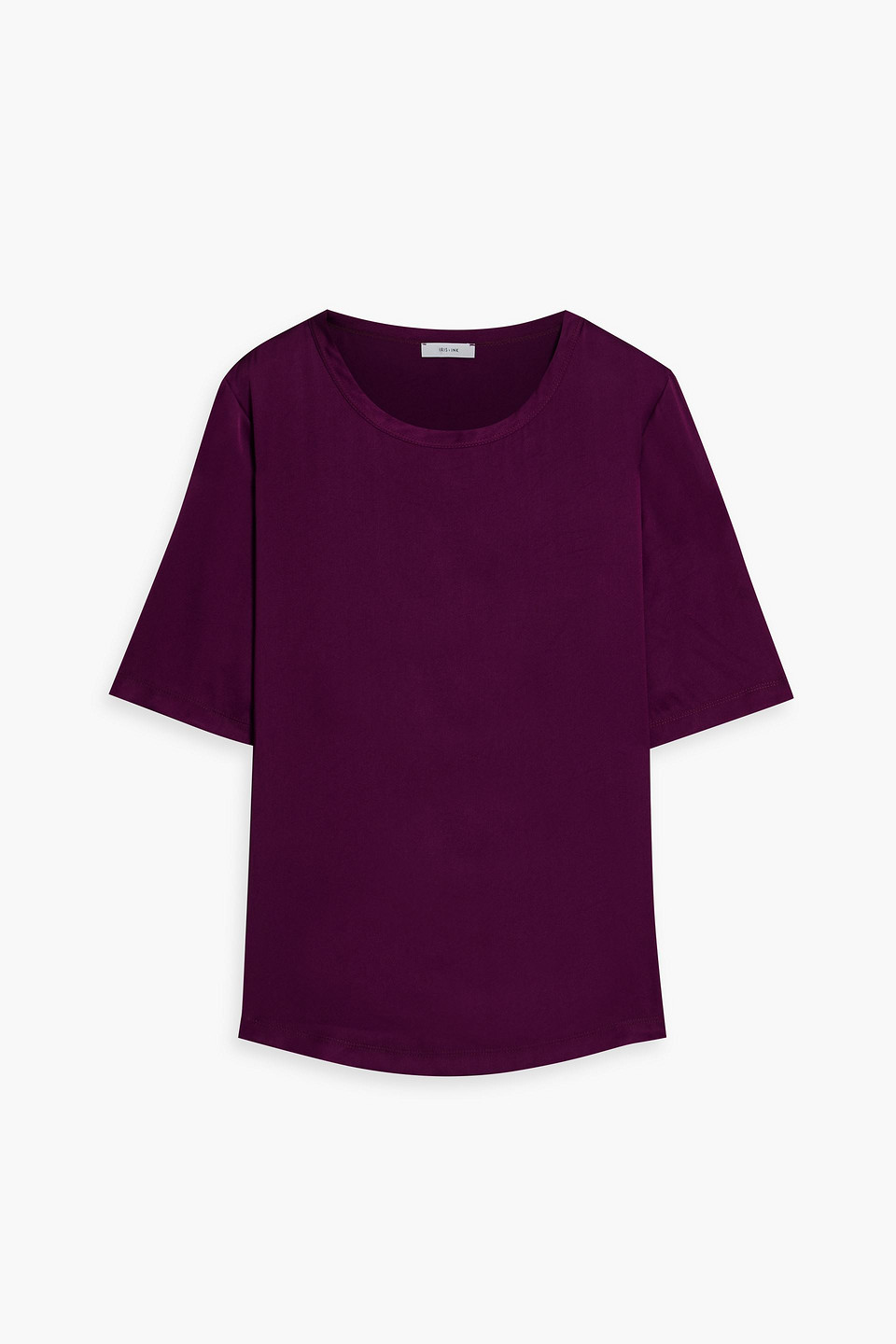 Iris & Ink Louise Satin Top In Grape