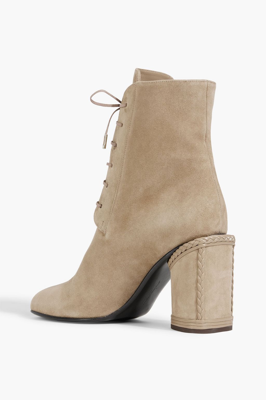 FERRAGAMO Chana lace-up suede ankle boots