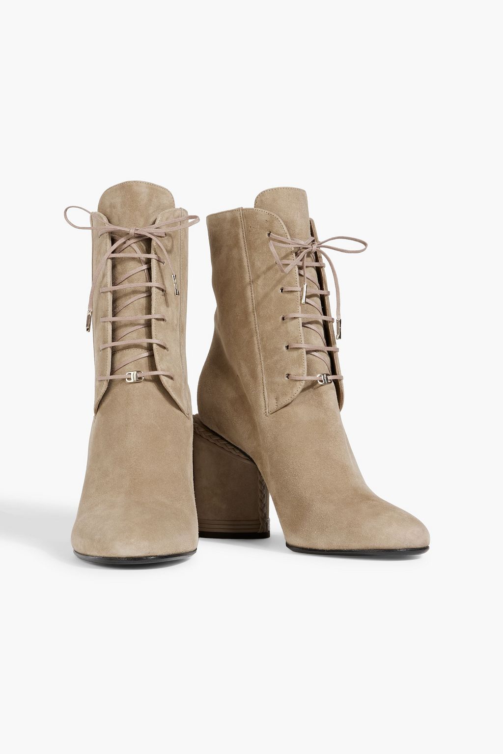 FERRAGAMO Chana lace-up suede ankle boots