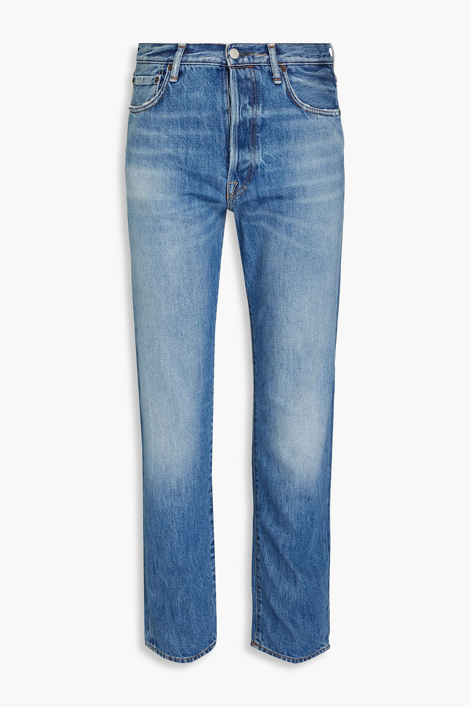 Shop Acne Studios Faded Denim Jeans In Mid Denim