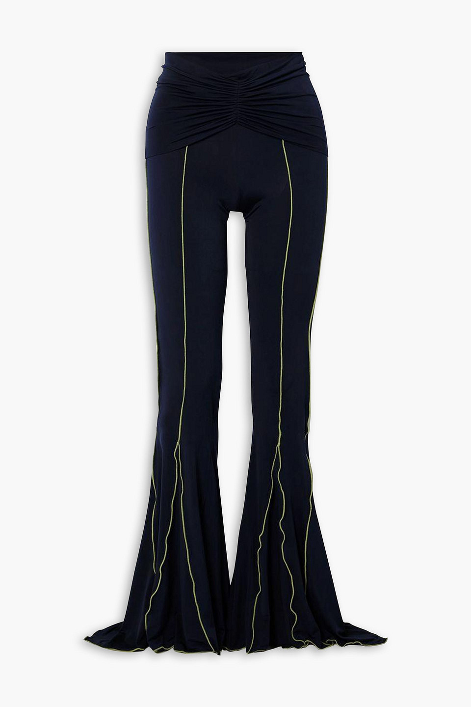 SIEDRES LUSE EMBROIDERED STRETCH-JERSEY FLARED PANTS