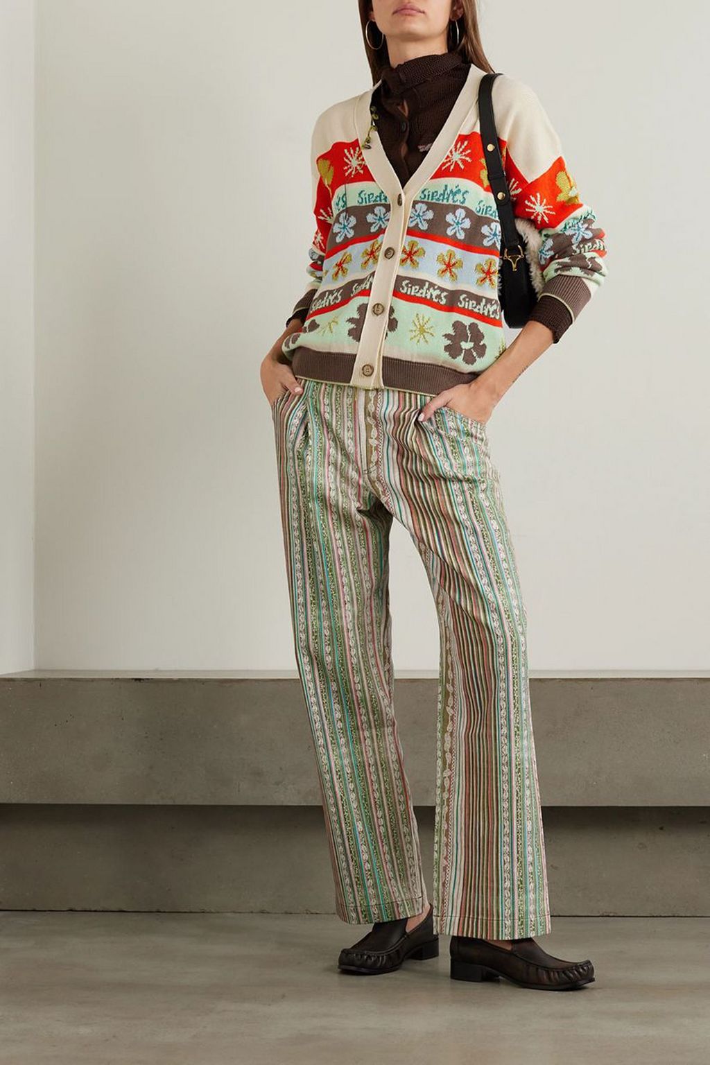SIEDRÉS Amber intarsia-knit cotton cardigan
