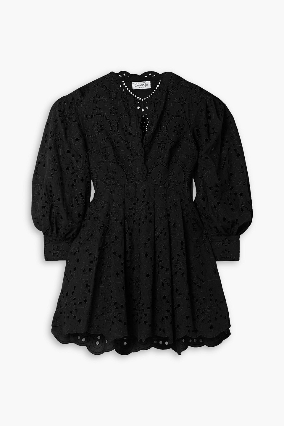 Franca broderie anglaise cotton-blend mini dress