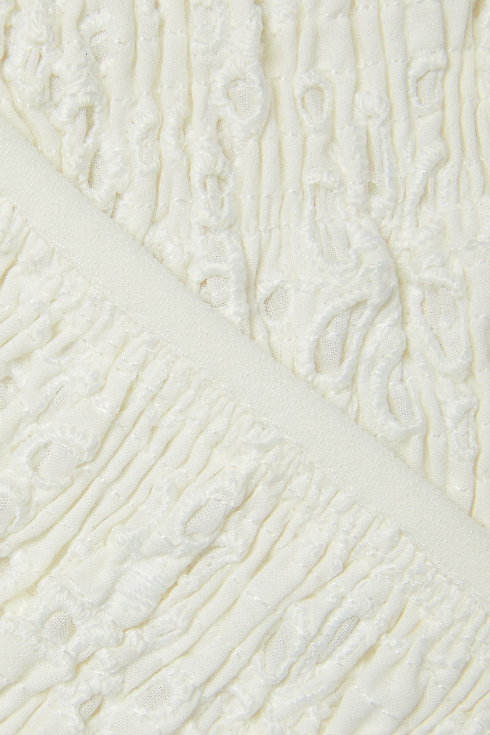 Charo Ruiz Nella Off-the-shoulder Shirred Broderie Anglaise Cotton-blend Mini Dress In Off-white