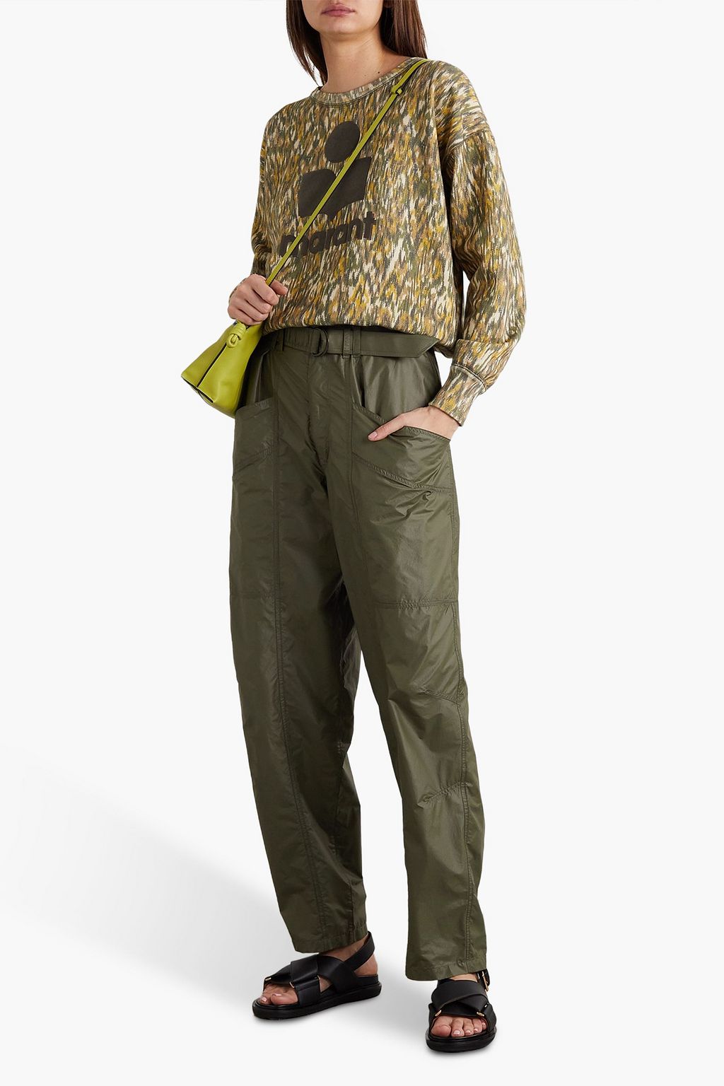 MARANT ÉTOILE Ekali belted shell tapered pants