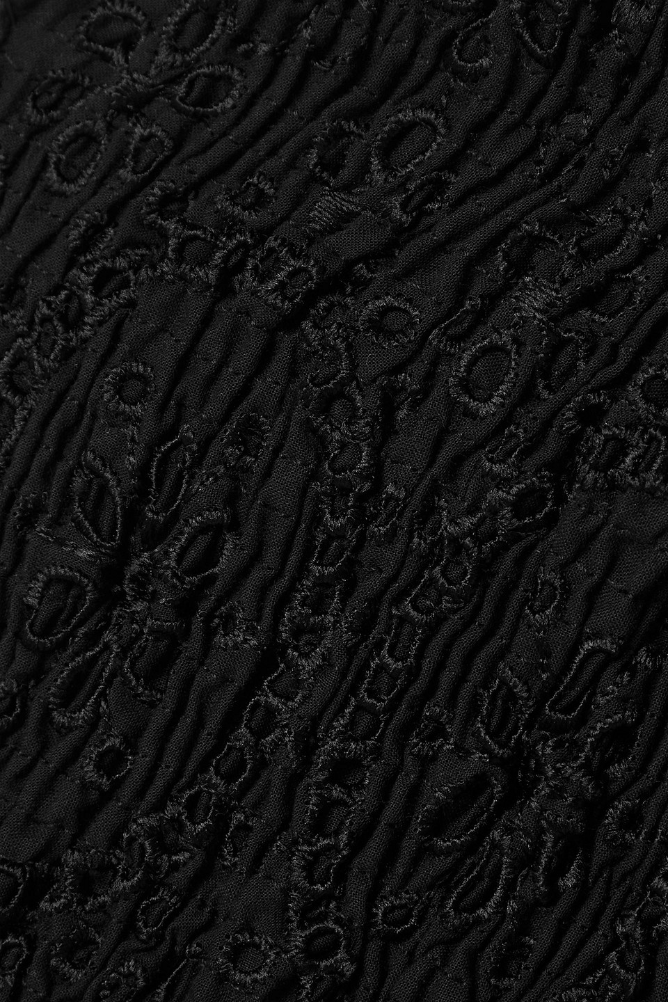 Charo Ruiz Paola Gathered Broderie Anglaise Cotton-blend Mini Skirt In Black