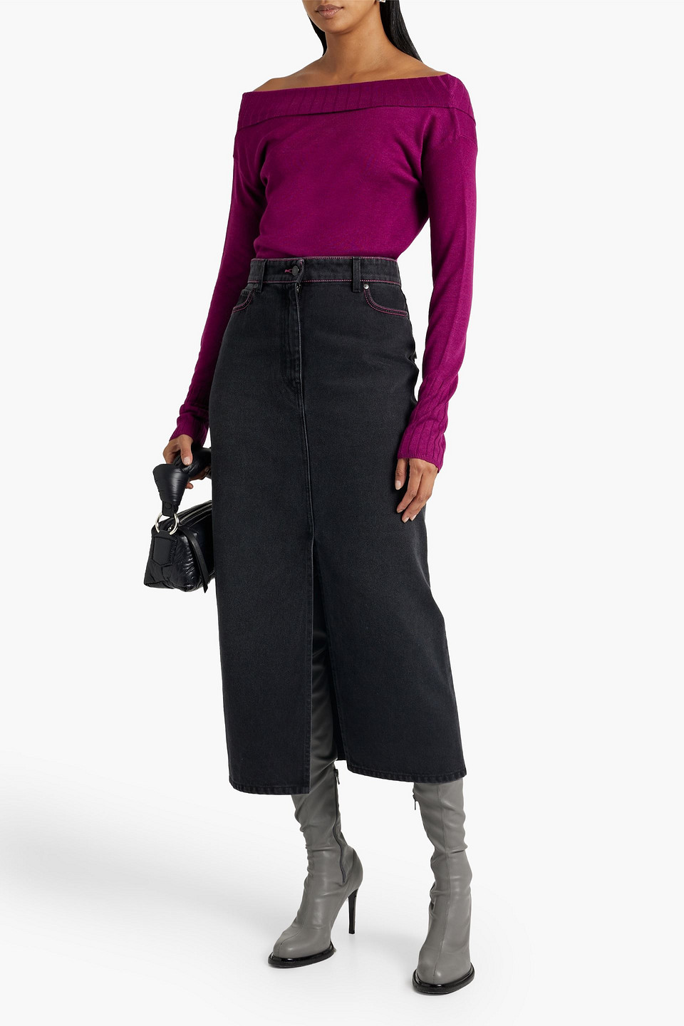 NAADAM OFF-THE-SHOULDER KNITTED SWEATER