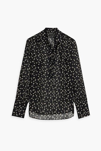 Alexander Wang Jacquard-pattern Silk Shirt In Blue Bells