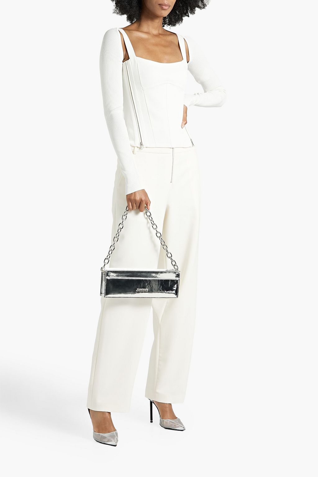 DION LEE Layered ribbed stretch-jersey top