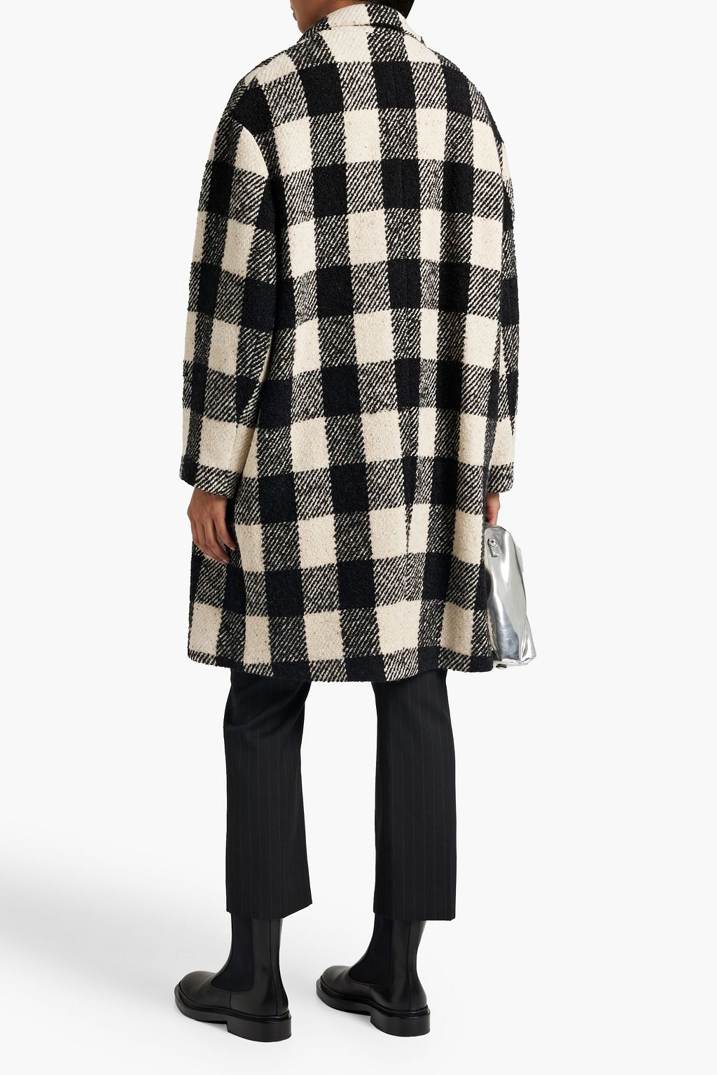 NILI LOTAN Dylan double-breasted checked bouclé-tweed coat