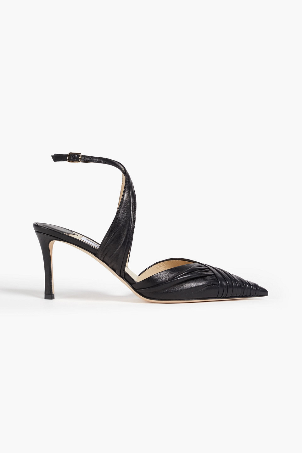 Pleated leather pumps