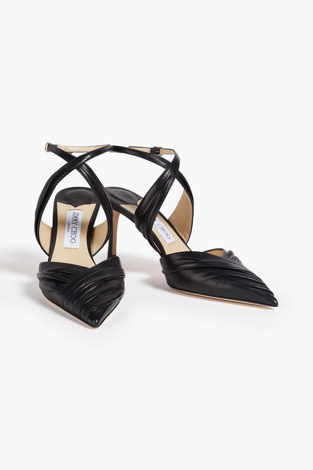 JIMMY CHOO Basil 75 ruched leather pumps