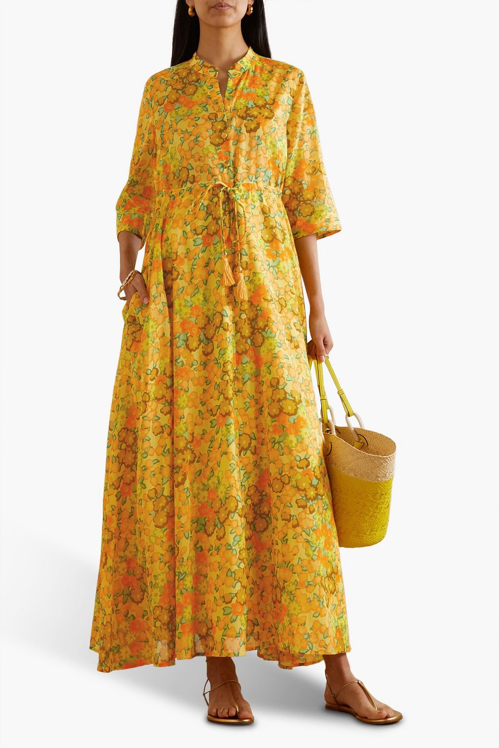 TORY BURCH Floralprint cottonvoile maxi dress THE