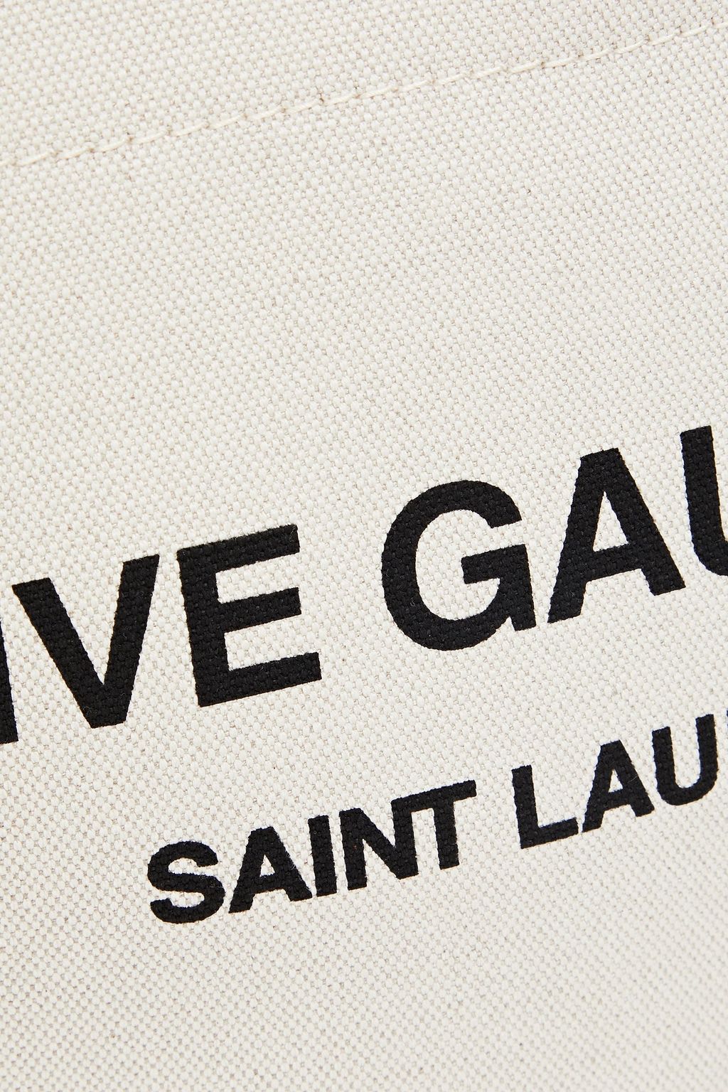 SAINT LAURENT حقيبة توت من الكنفا مزينة بطبعات