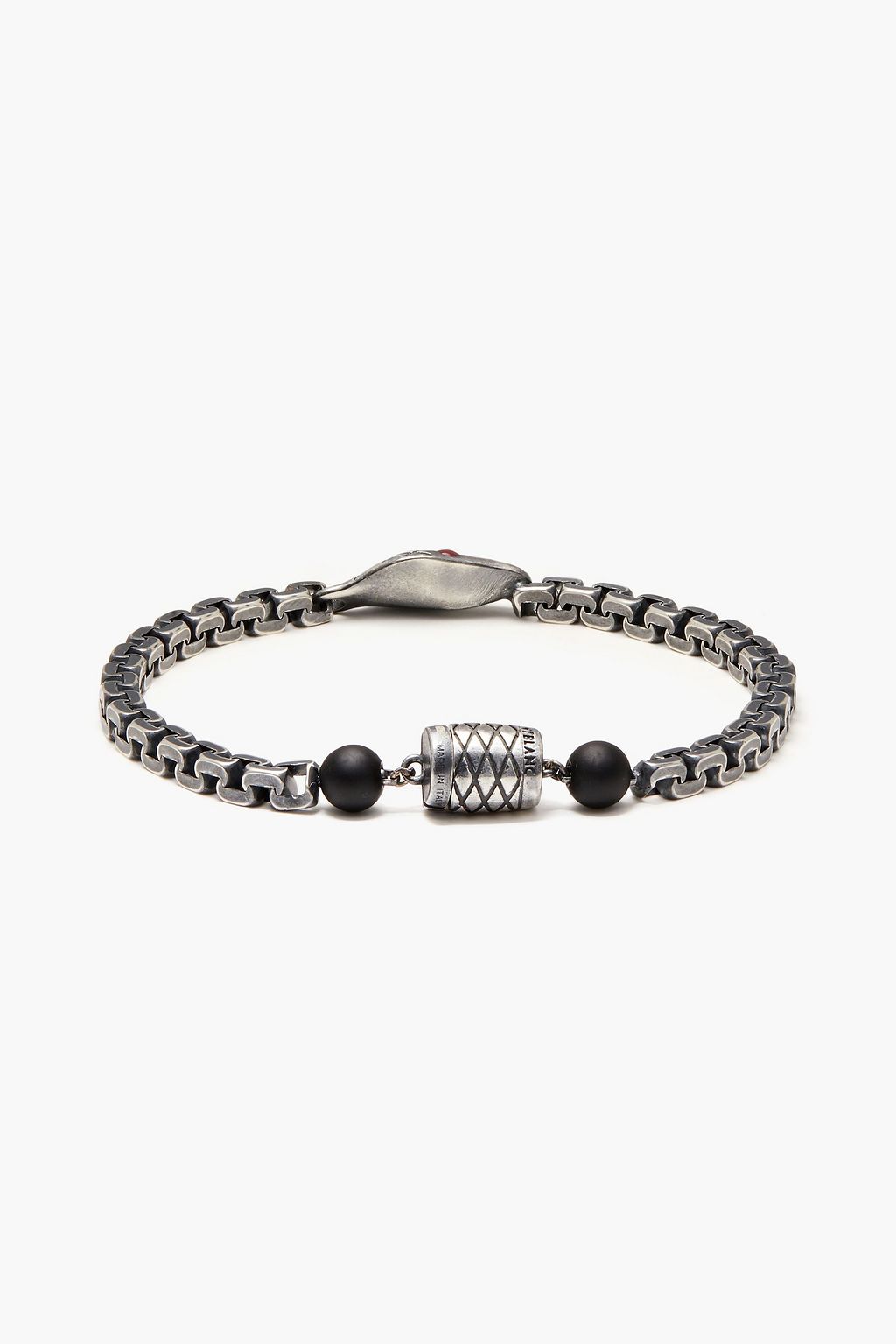 MONTBLANC Gunmetal-tone onyx bracelet