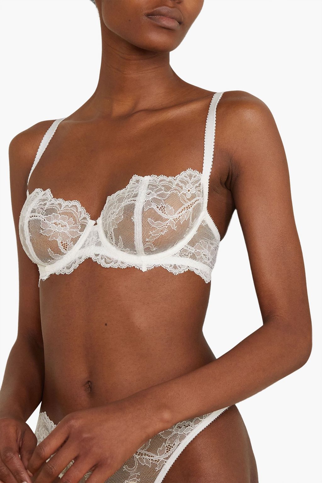 JOURNELLE Anais Balconette-BH aus Stretch-Spitze mit Metallic-Effekt