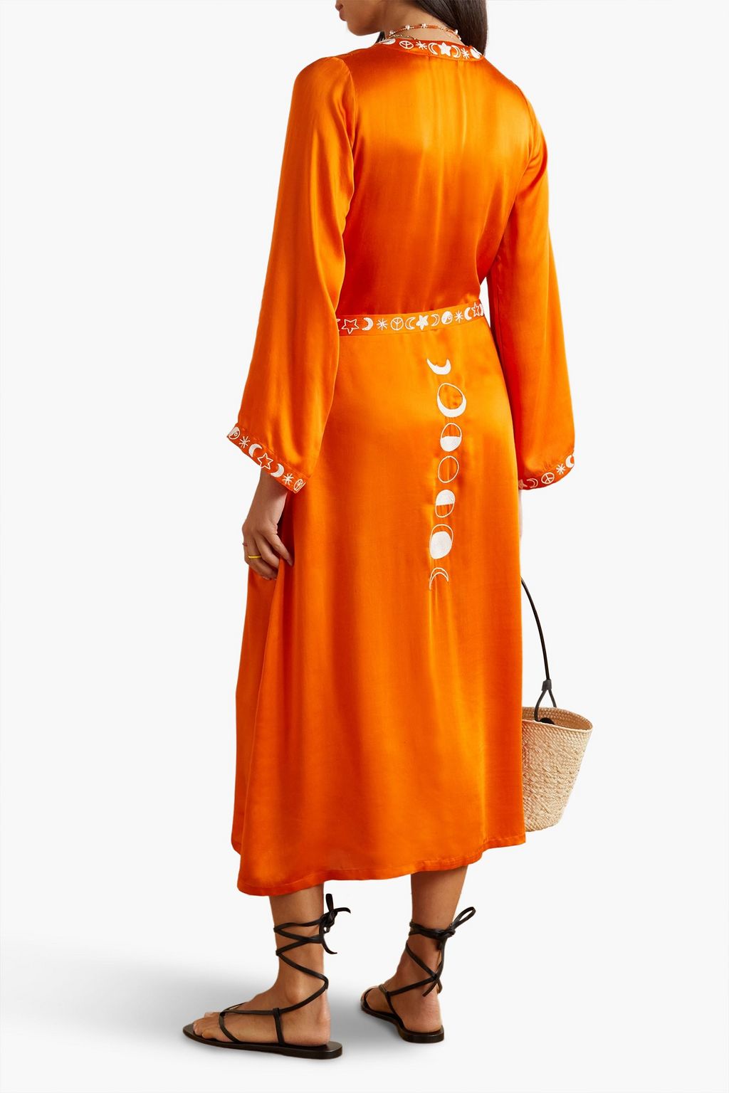LESLIE AMON MoonChild embroidered satin robe