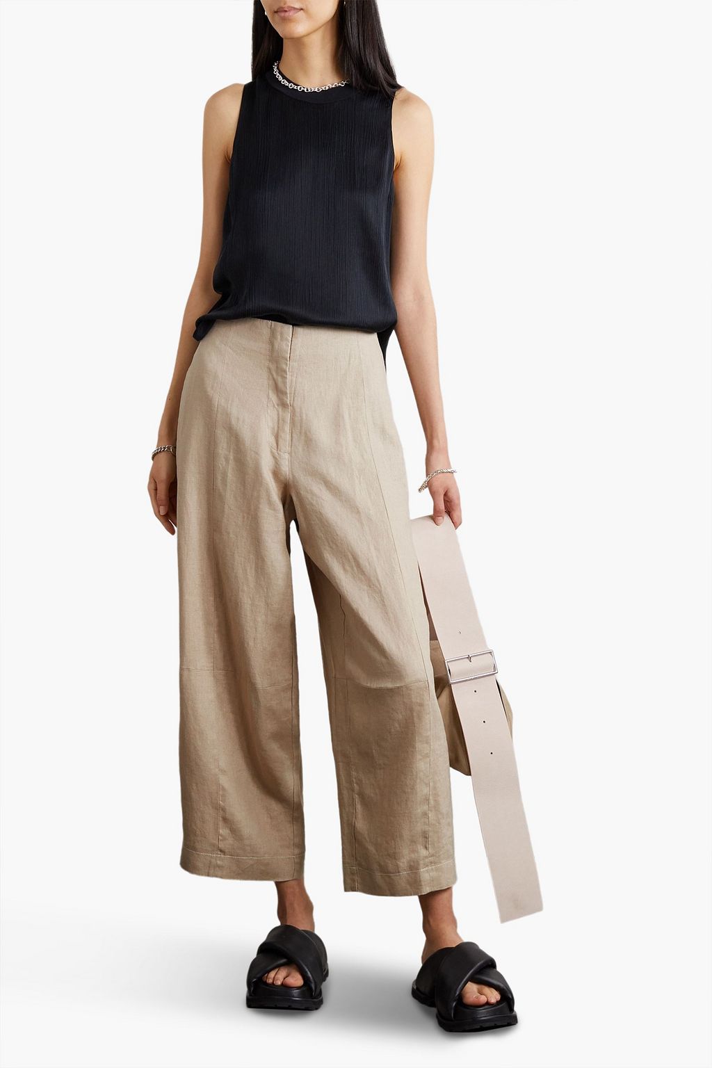 ATM ANTHONY THOMAS MELILLO Cropped linen wide-leg pants
