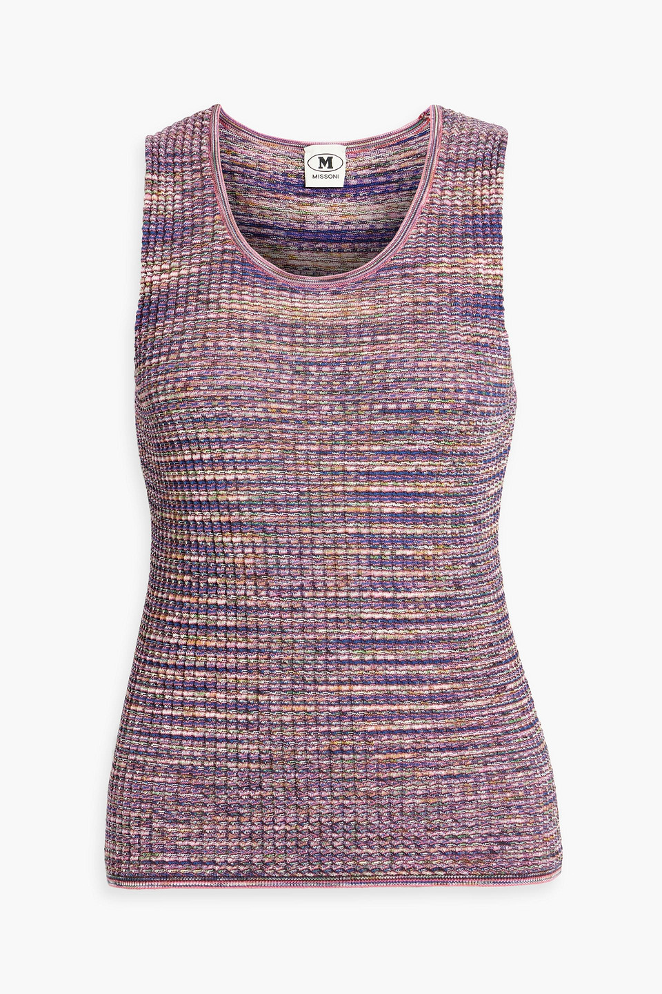Space-dyed cotton and wool-blend tank