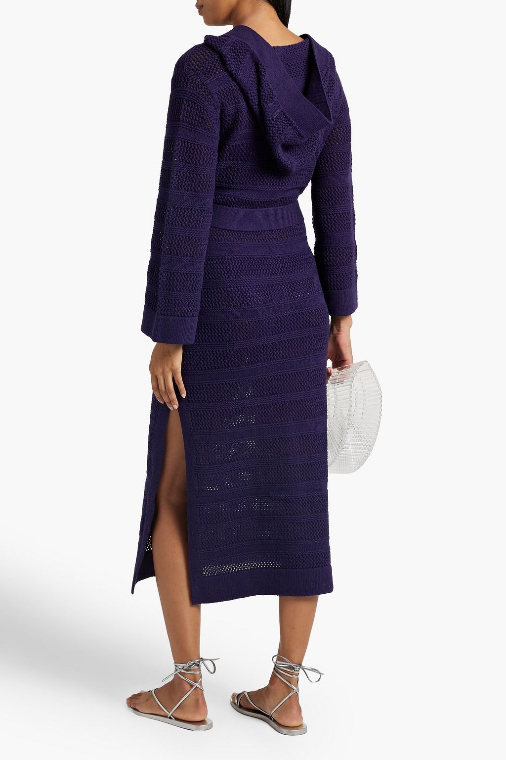 ZIMMERMANN Crochet-knit cotton and linen-blend hooded midi dress