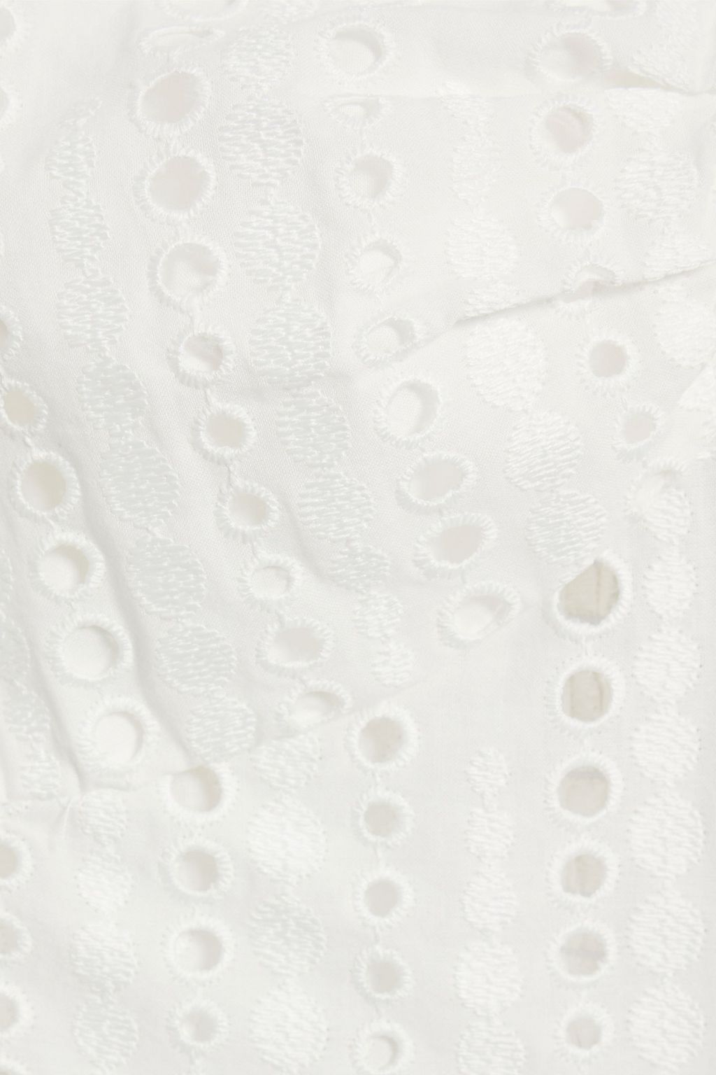 CHARO RUIZ IBIZA Menorca cropped shirred broderie anglaise cotton-blend top