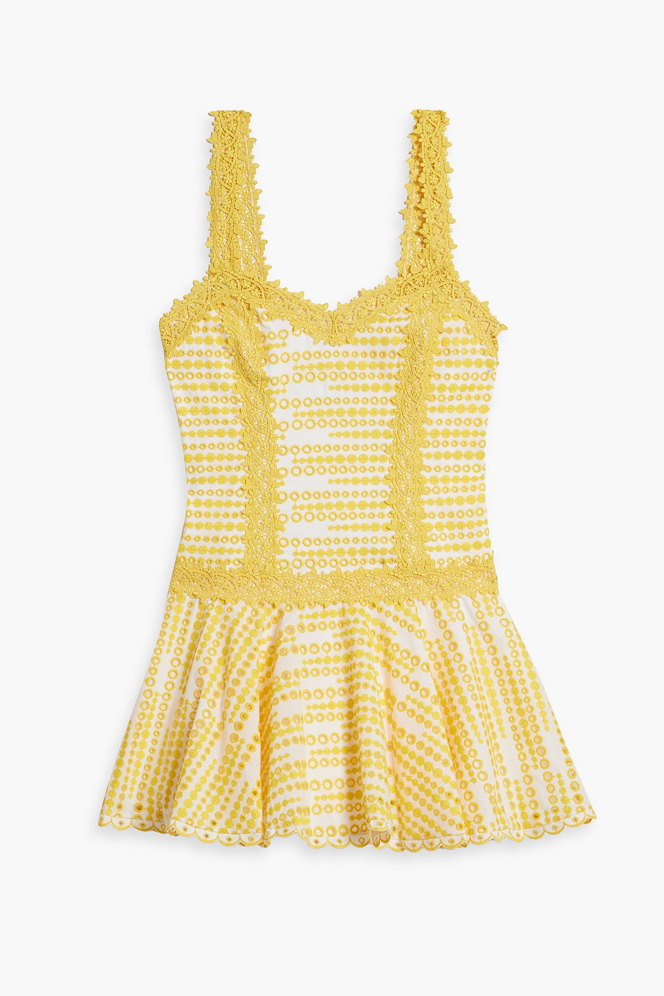 CHARO RUIZ MALAGA BRODERIE ANGLAISE COTTON-BLEND MINI DRESS