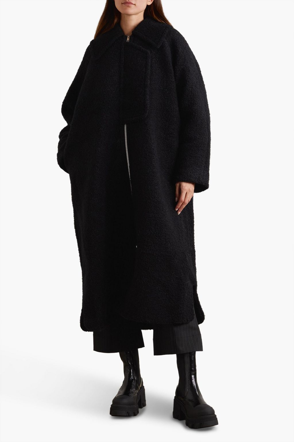 GANNI Wool-blend bouclé coat