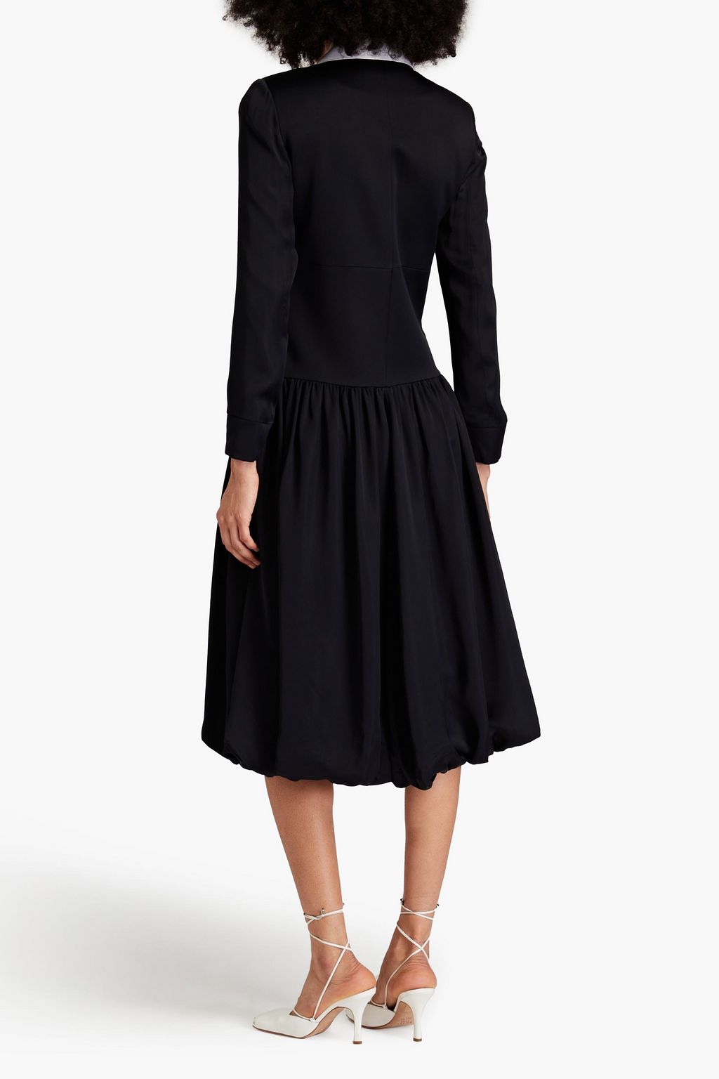 RENAISSANCE RENAISSANCE Canvas-trimmed satin coat