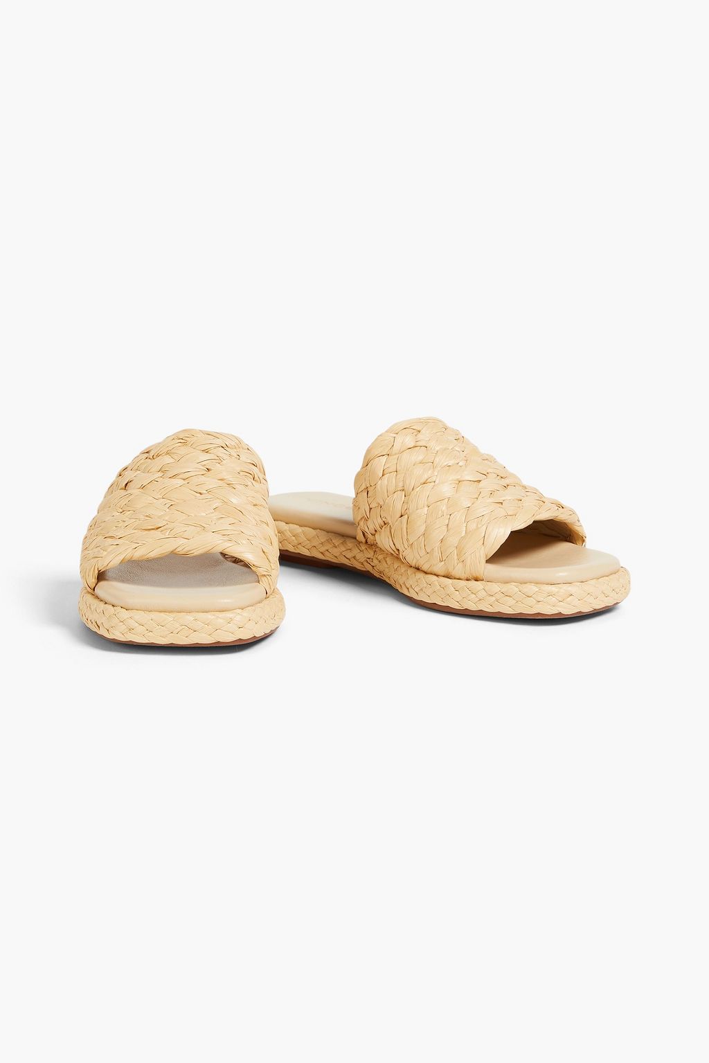 VINCE. Rumi woven faux raffia slides
