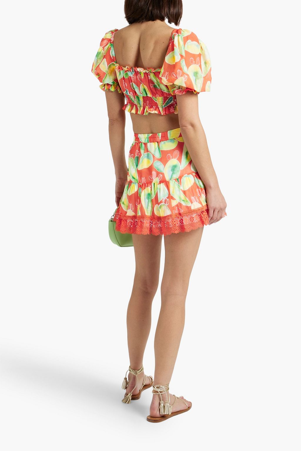 CHARO RUIZ IBIZA Zamora cropped printed cotton-voile top
