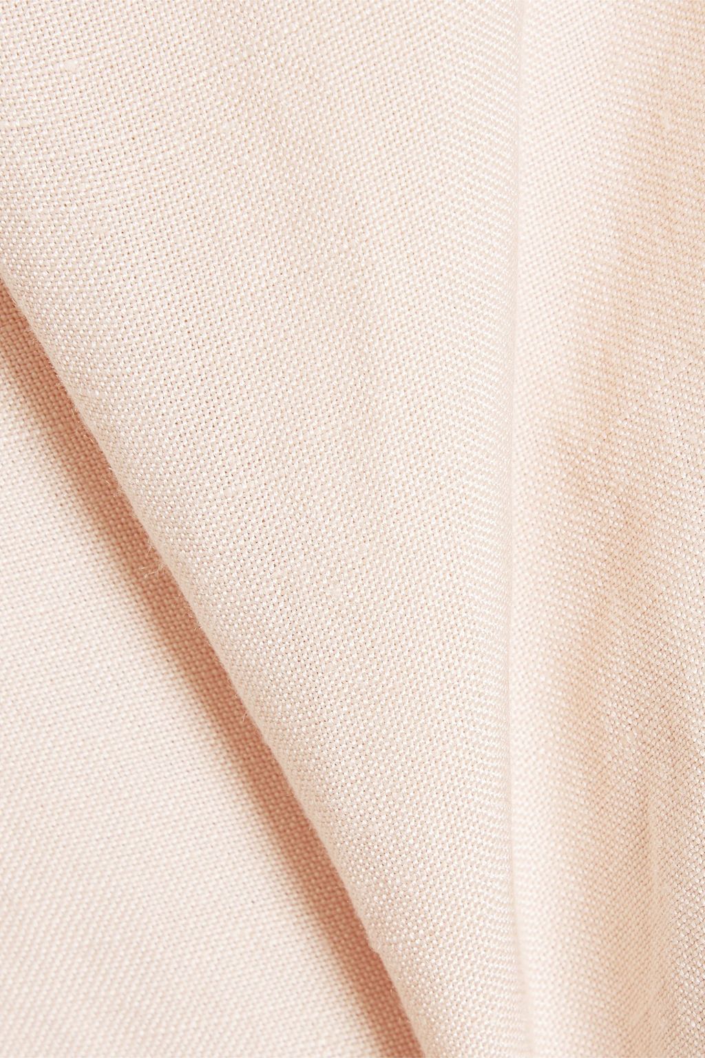 BONDI BORN Belted linen-blend midi dress