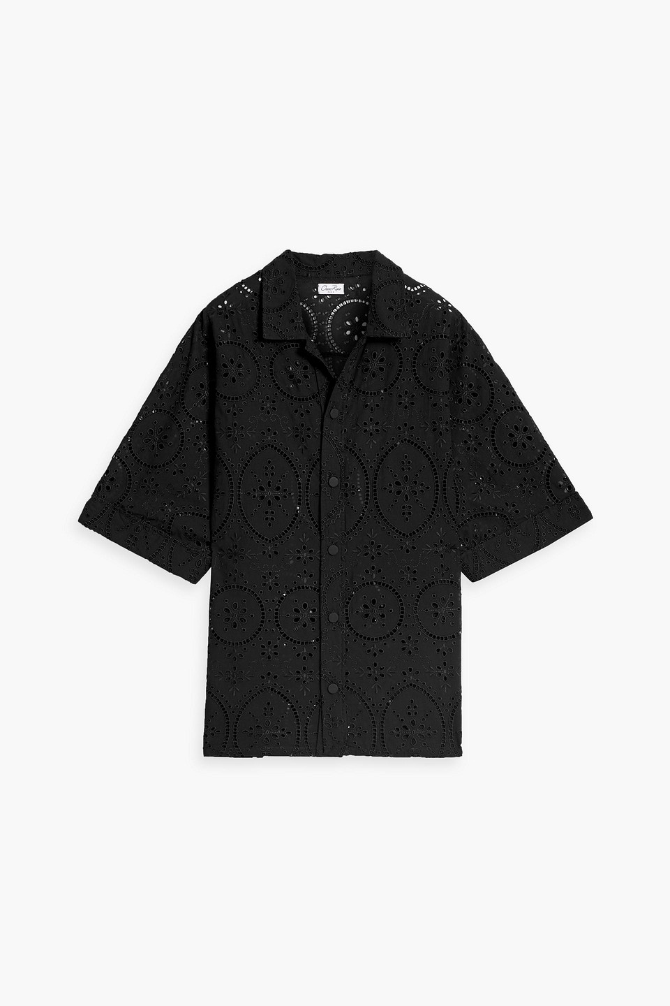 Charo Ruiz Isma Broderie Anglaise Cotton-blend Shirt In Black