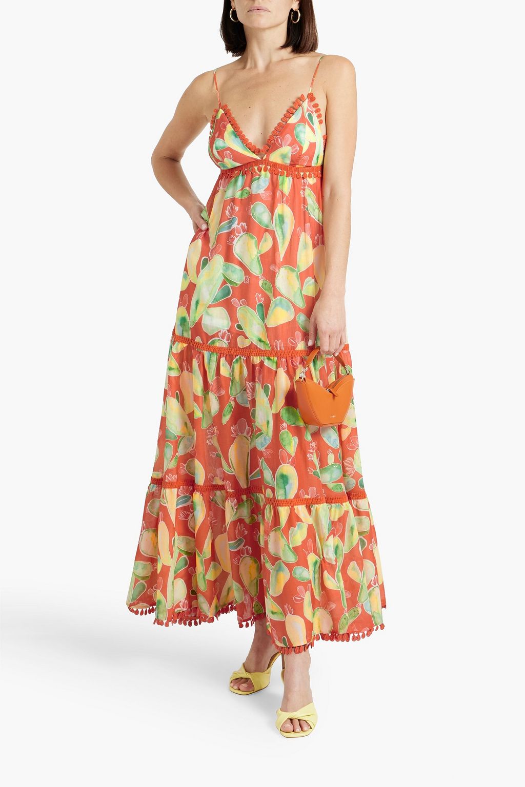 CHARO RUIZ IBIZA Melia tiered printed cotton-blend voile maxi dress