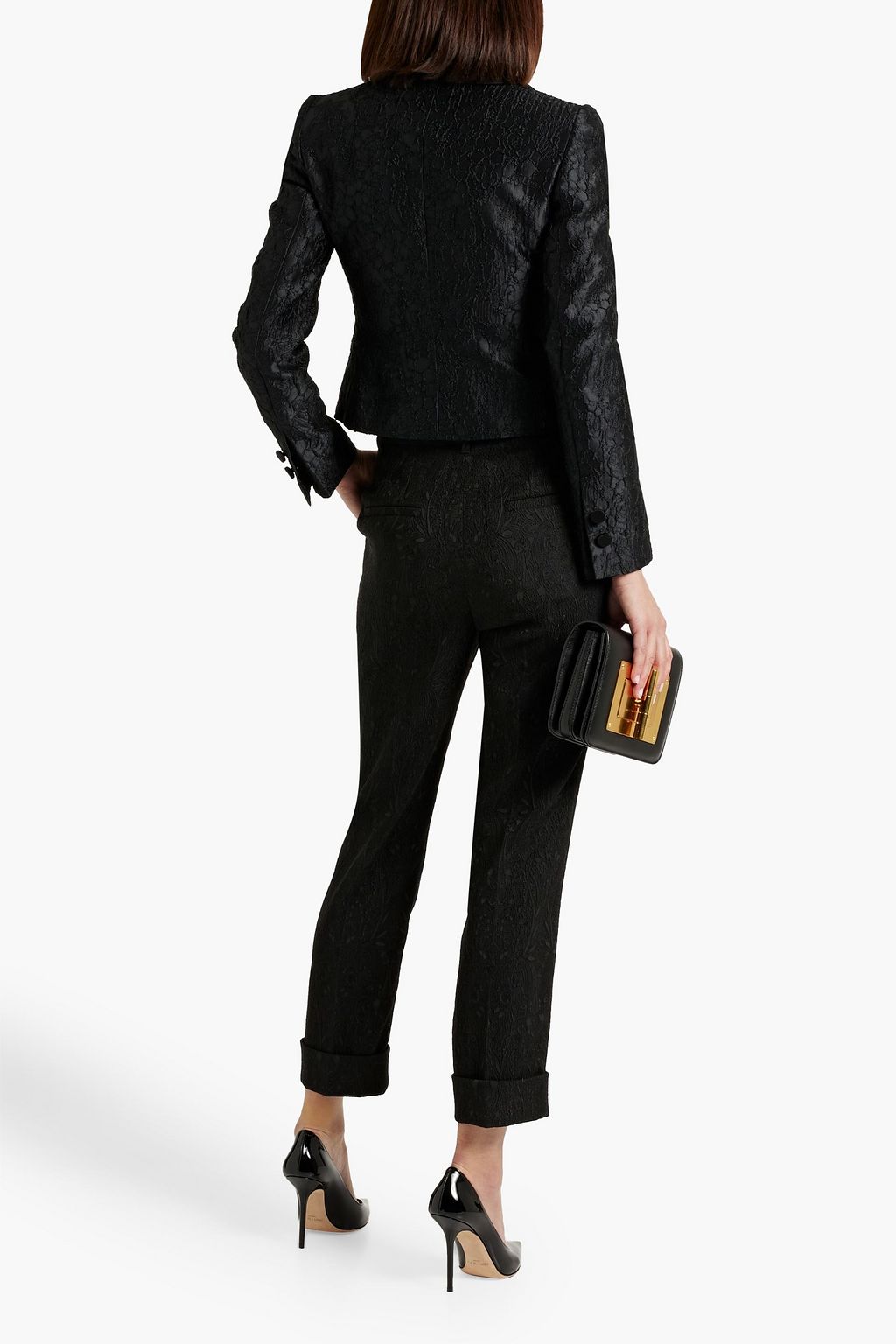 DOLCE&GABBANA Satin-trimmed cloqué-jacquard jacket