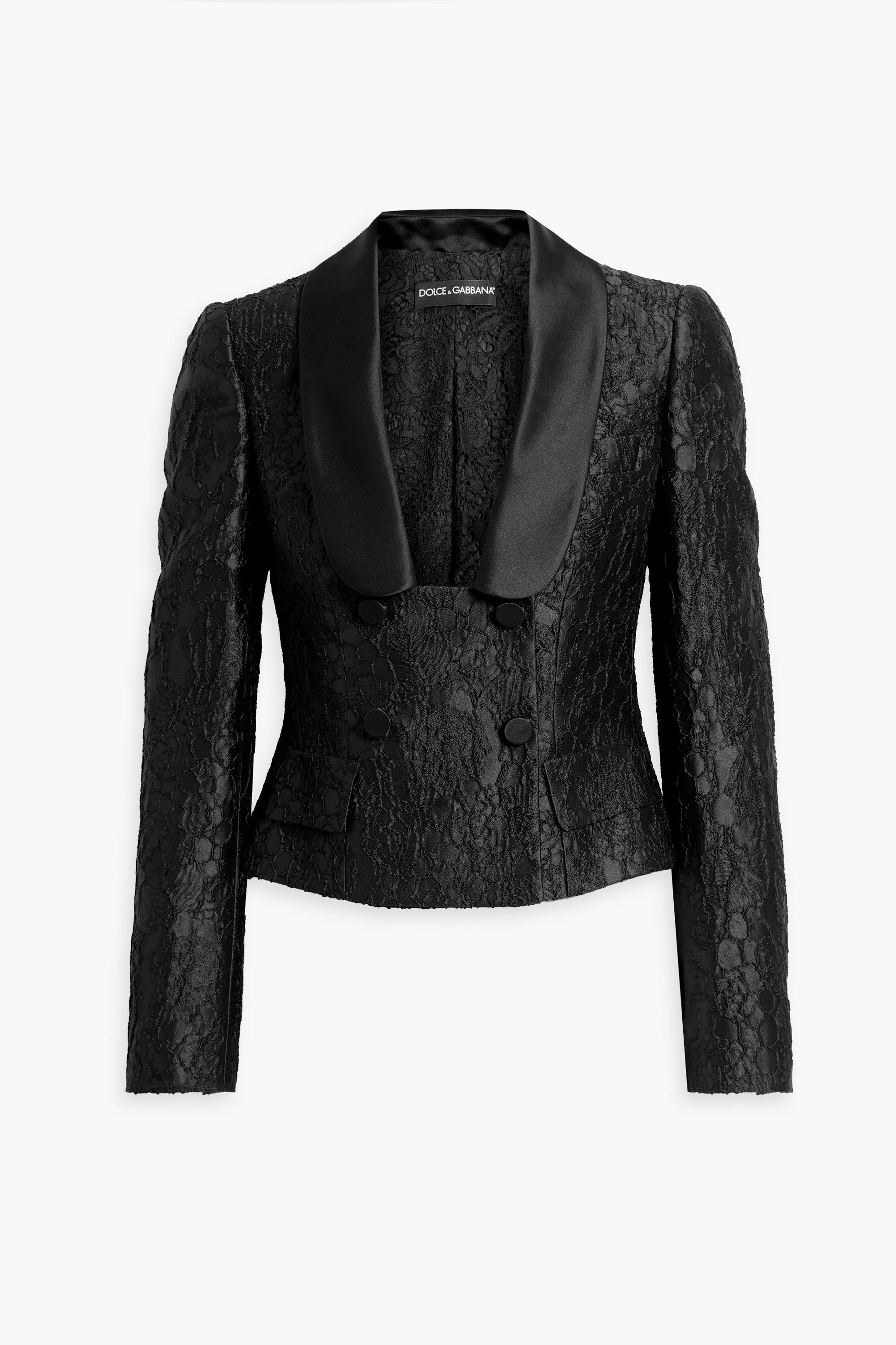Dolce&Gabbana Satin-trimmed cloqué-jacquard jacket thumbnail
