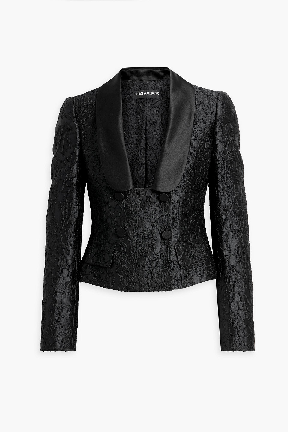 Dolce & Gabbana Satin-trimmed Cloqué-jacquard Jacket In Black