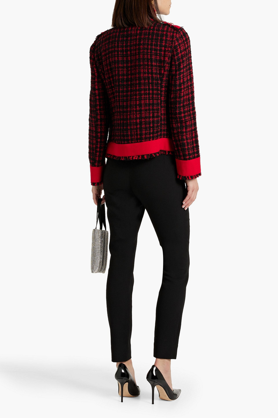 Shop Dolce & Gabbana Bouclé-tweed Jacket In Red