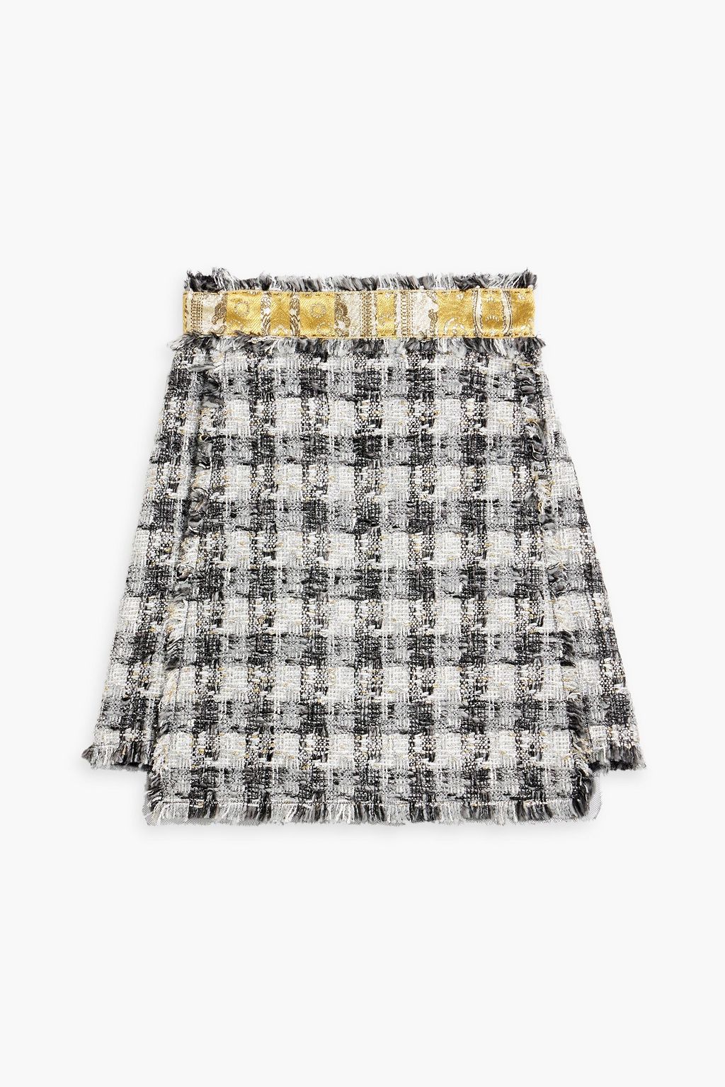 Frayed tweed mini clearance skirt