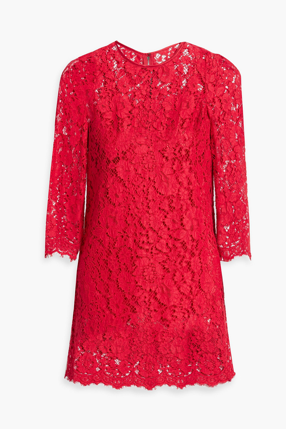 Dolce & Gabbana Corded Lace Top In Crimson