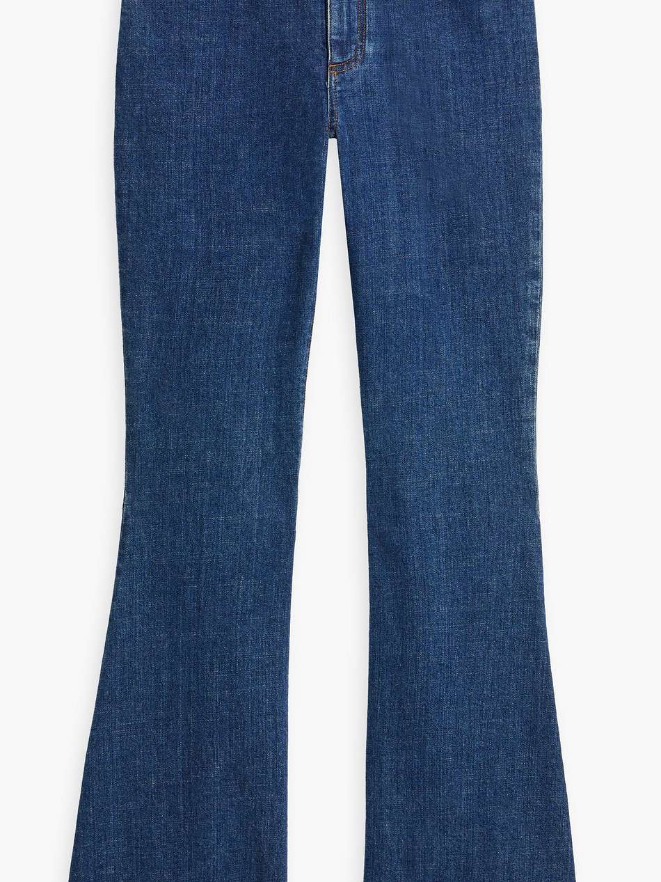 appliquéd mid-rise flared jeans