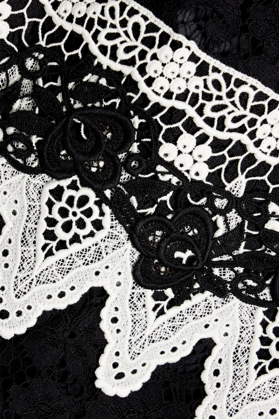 Dolce & Gabbana Cotton-blend Corded And Guipure Lace Skirt In Black