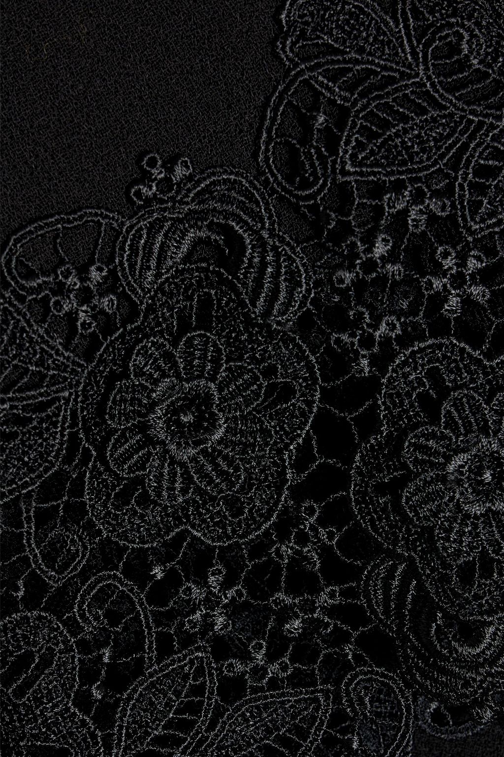 DOLCE&GABBANA فستان قصير من كريب مصنوع من مزيج صوف بحواف من دانتيل غيبور