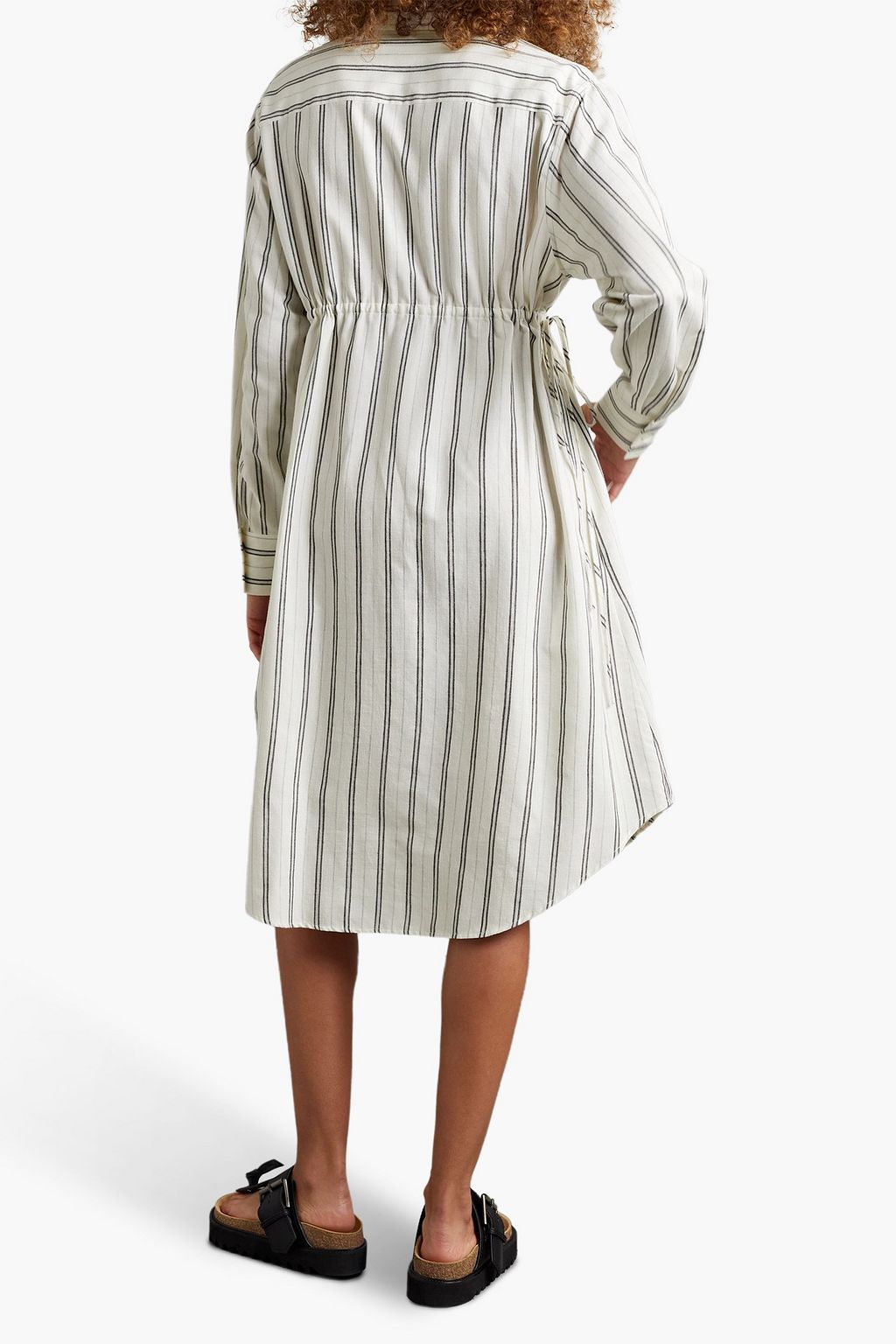 MM6 MAISON MARGIELA Hemdkleid aus einer Baumwoll-Wollmischung mit Streifen und Cut-outs