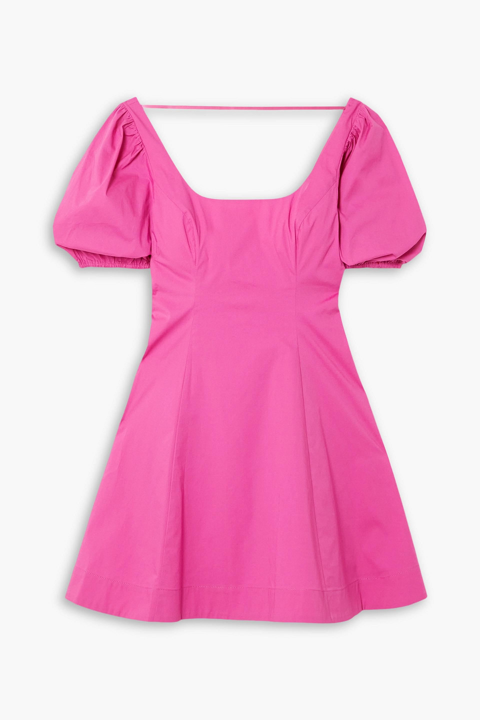 Staud Laelia Stretch-cotton Poplin Mini Dress In Pink