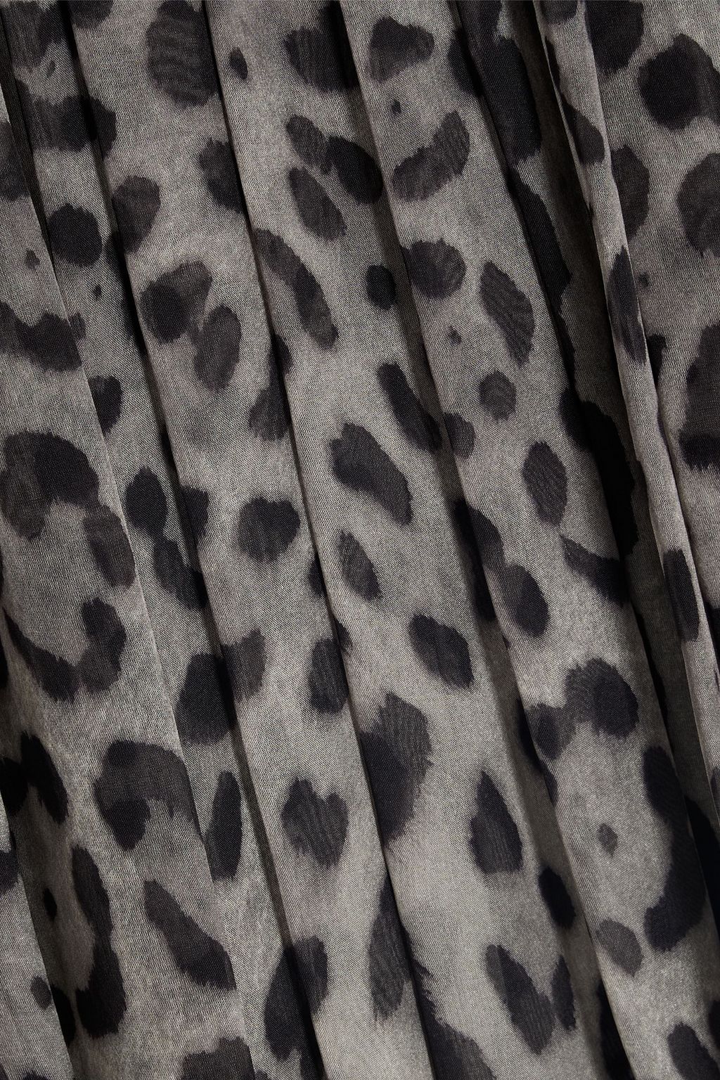 DOLCE&GABBANA Pleated leopard-print silk-chiffon mini skirt