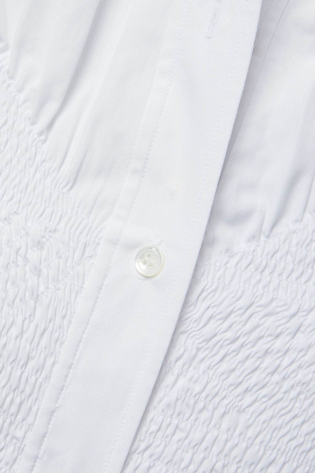 ALEXANDER WANG Shirred cotton-poplin mini shirt dress