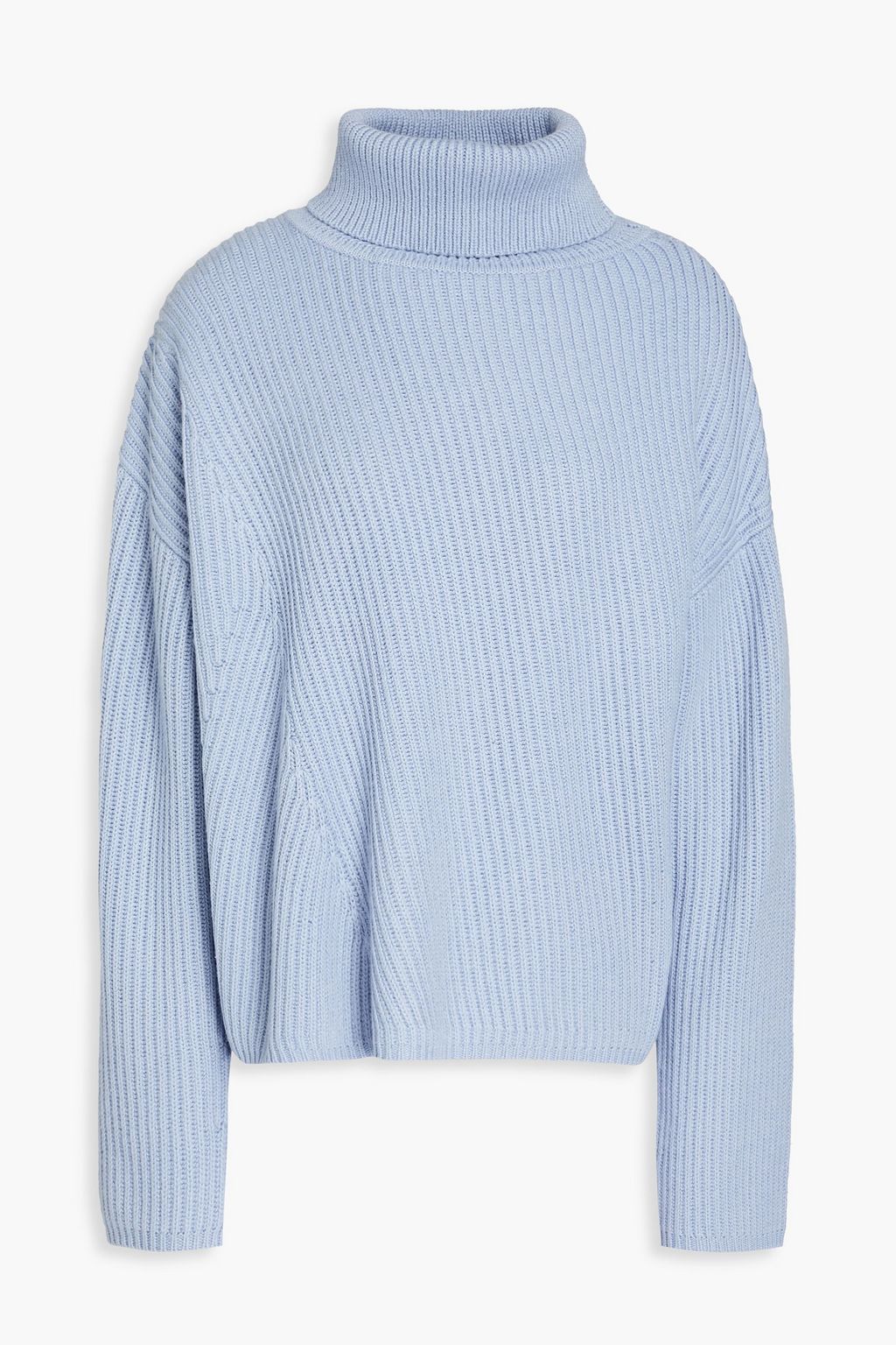 JOSEPH Ribbed cotton, wool and cashmere-blend turtleneck sweater