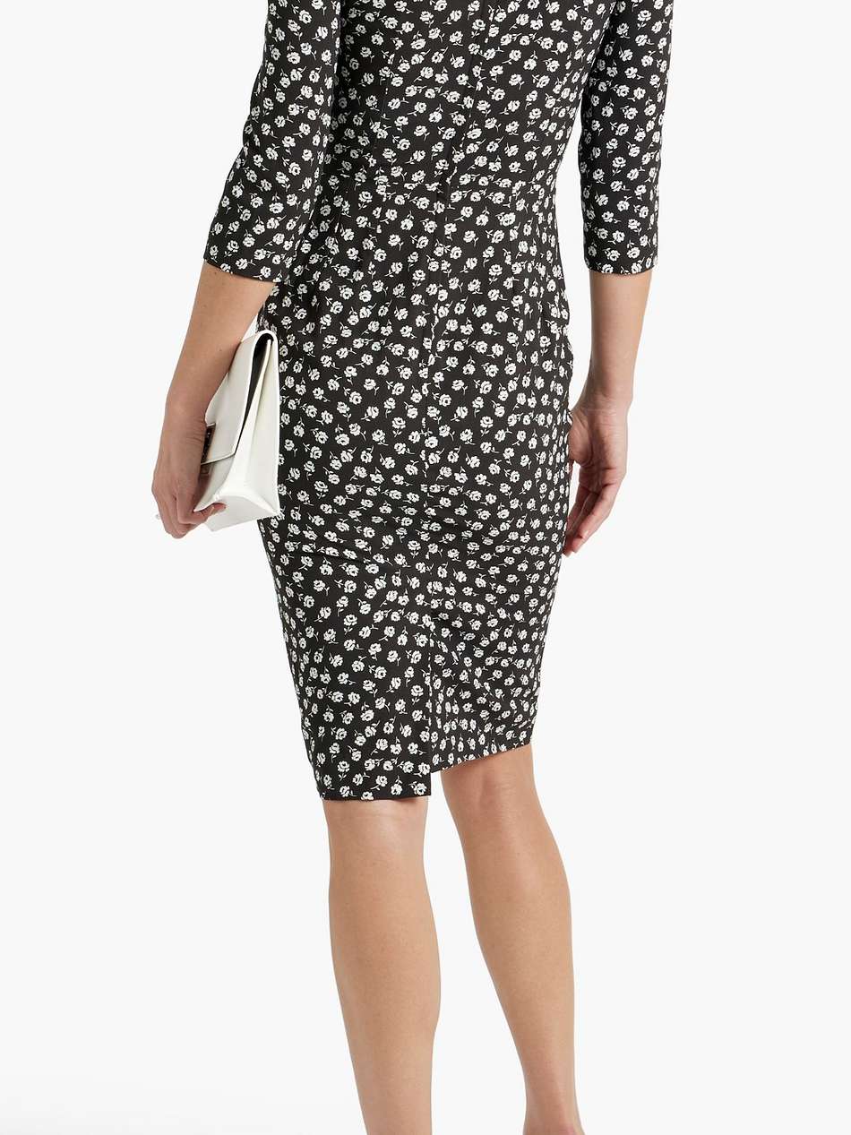 floral-print crepe dress